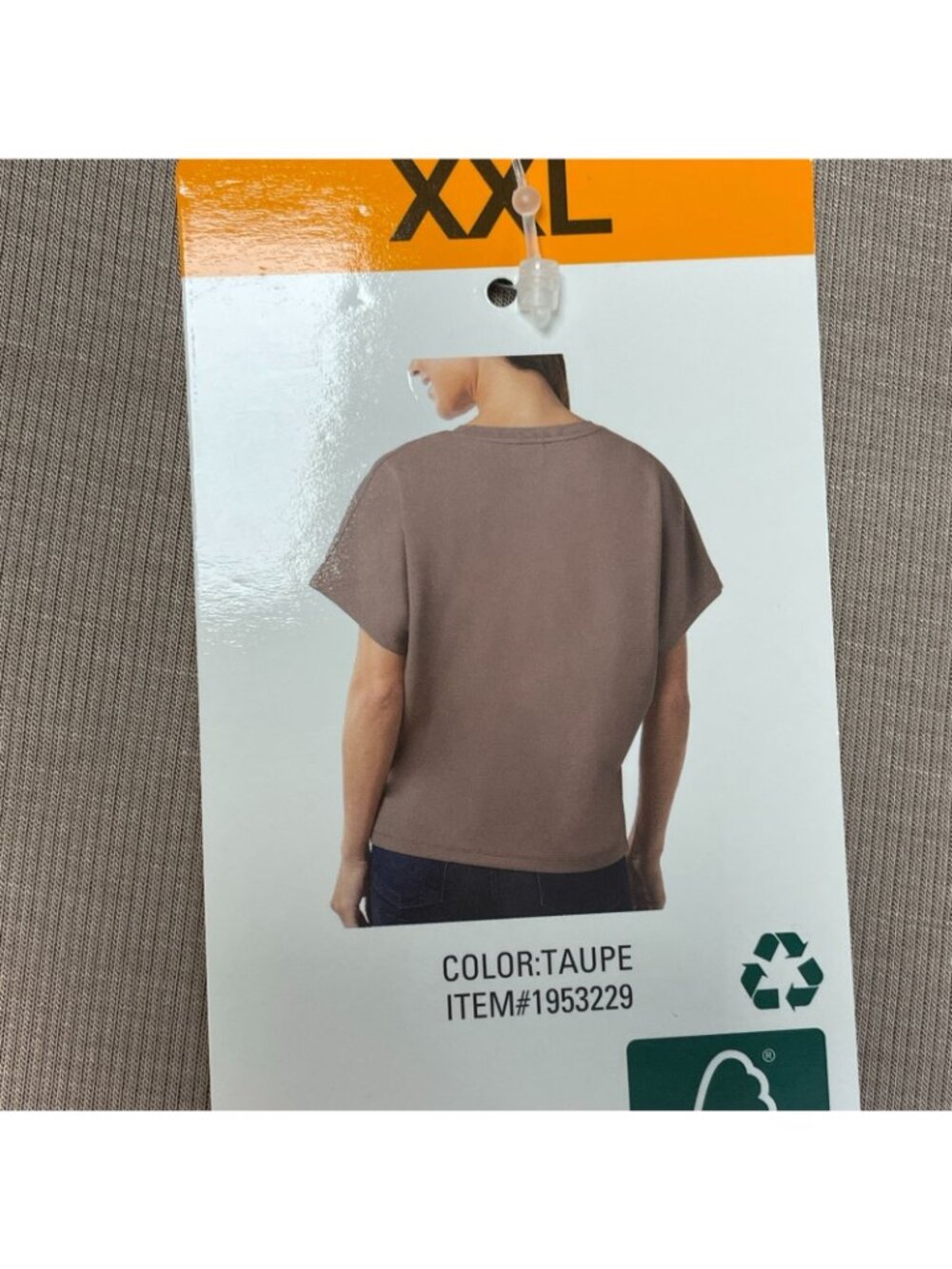 NWT 32 Degrees Cool Women's XXL Taupe Short Sleeve Relaxed Fit Top C0459 - Picture 10 of 11